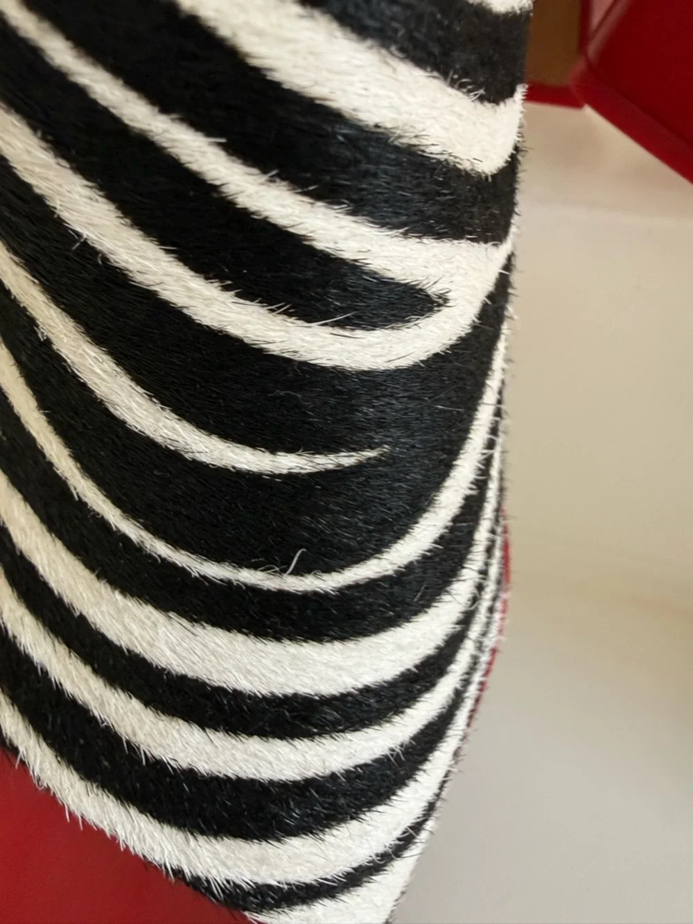 Jeffrey Campbell Red Mules with Black-and-White Zebra Strap | Size 9 | NWOT - Picture 10 of 13